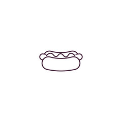 hotdog  outline icon. Linear vector from food concept. Thin line hotdog  icon isolated on white background