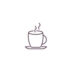 coffee cup with steam  outline icon. Linear vector from food concept. Thin line coffee cup with steam  icon isolated on white background