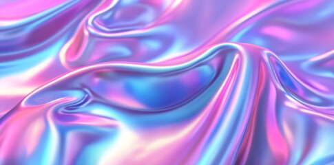 3D render of a holographic background with pastel blue and pink colors