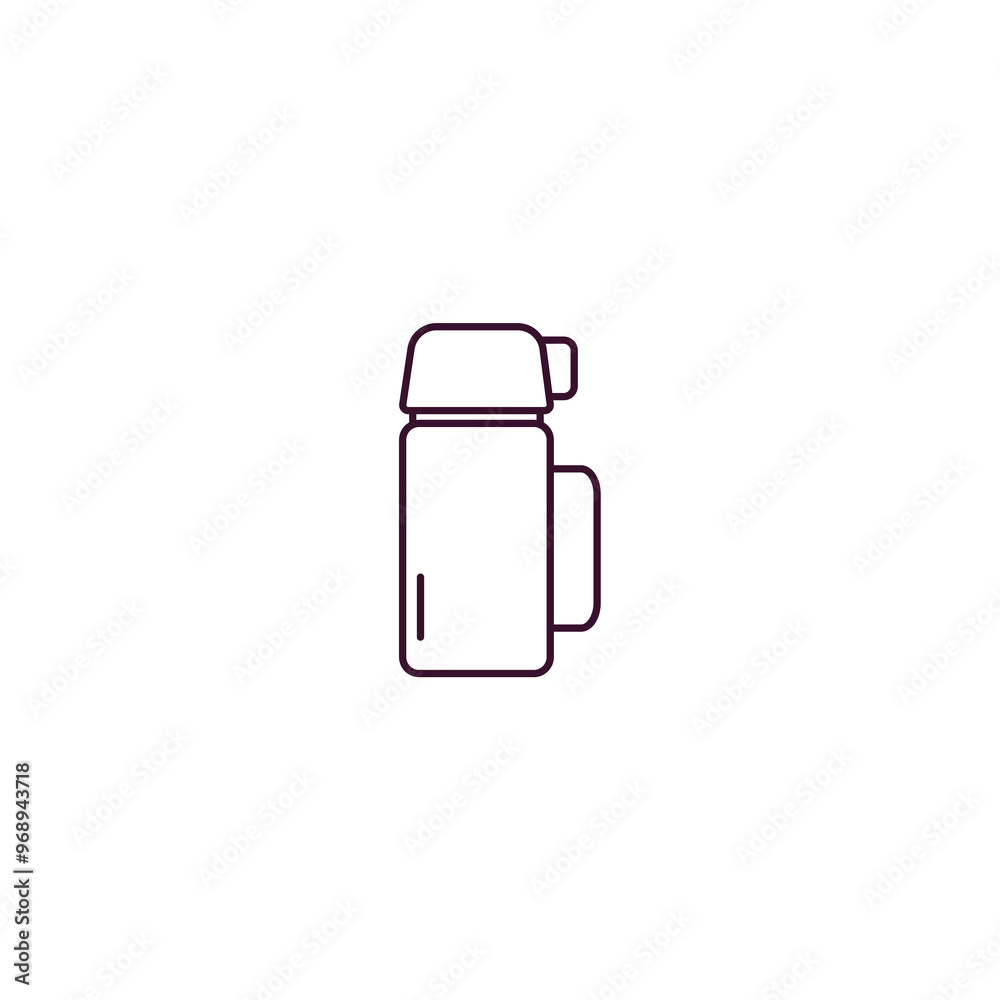 Poster thermo flask outline icon. linear vector from food concept. thin line thermo flask icon isolated on 