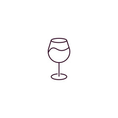 cup of wine  outline icon. Linear vector from food concept. Thin line cup of wine  icon isolated on white background