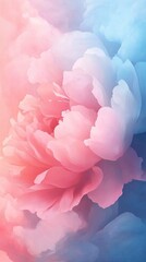 Obraz premium A vibrant floral abstract with soft pink and blue hues, embodying a dreamy, serene atmosphere.