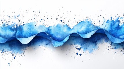 Obraz premium Abstract Blue Watercolor Wave Art Generative AI