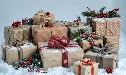 Wrapped gift boxes