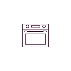 oven  outline icon. Linear vector from furniture concept. Thin line oven  icon isolated on white background