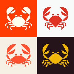 Set of Crab logo. Icon design. Template elements