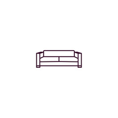 couch  outline icon. Linear vector from furniture concept. Thin line couch  icon isolated on white background