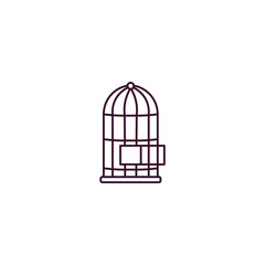 bird cage  outline icon. Linear vector from furniture concept. Thin line bird cage  icon isolated on white background