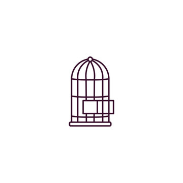recommend clip art: bird cage  outline icon. Linear vector from furniture concept. Thin line bird cage  icon isolated on white background