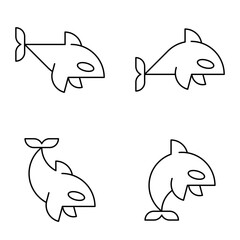 Set of Orca logo. Icon design. Template elements