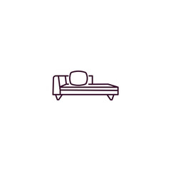 fainting couch  outline icon. Linear vector from furniture concept. Thin line fainting couch  icon isolated on white background