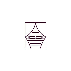 canopy bed  outline icon. Linear vector from furniture concept. Thin line canopy bed  icon isolated on white background