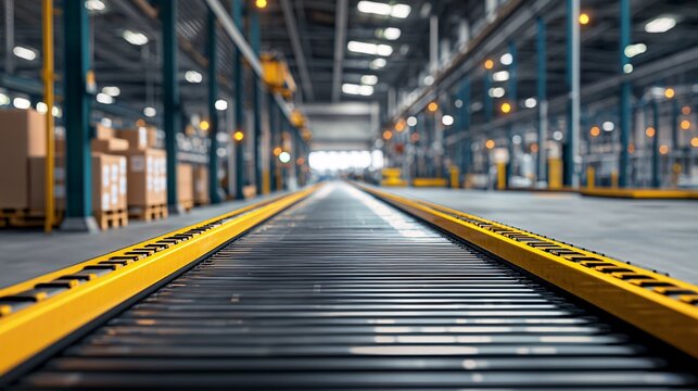 Conveyor Belt in Factory.