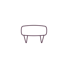 hassock  outline icon. Linear vector from furniture concept. Thin line hassock  icon isolated on white background