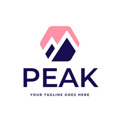 Mountain logo, Peak logo design vector template