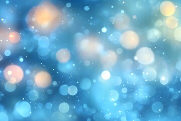 Graphic background with white glowing bokeh on blue background