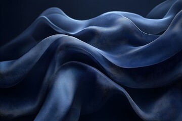 Obraz premium Graphic background image source of navy blue silky flowing soft fabric 