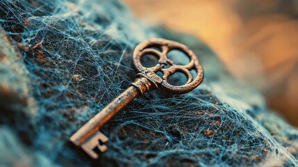 Old Key on a Spiderweb.