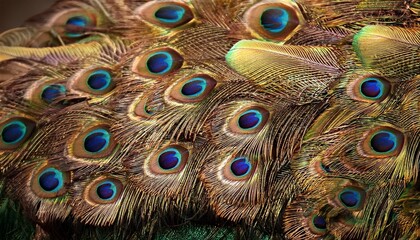 Obraz premium Refined gold peacock tail feathers