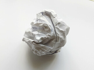 Rough Paper Ball Trash Isolated on white background