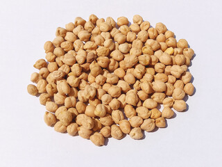 White Chickpeas isolated on white background