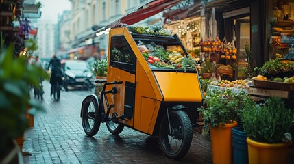 Fototapeta premium Food Delivery Tricycle.