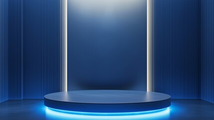 Light modern luxury elegance podium blue stage for branding promotion product