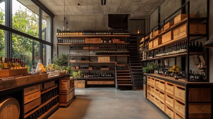 Wine Cellar Interior.