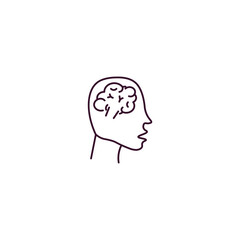 brain outline icon. Linear vector from ai and tech concept. Thin line brain icon isolated on white background