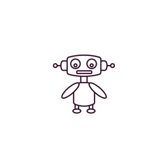 robots outline icon. Linear vector from ai and tech concept. Thin line robots icon isolated on white background