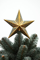  beautiful christmas glitter star on christmas tree