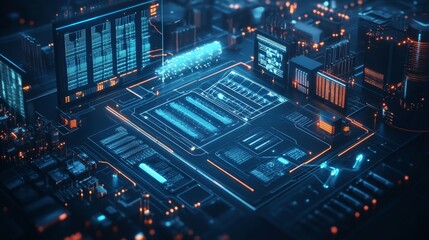 Obraz premium Digital Circuitry Glow.