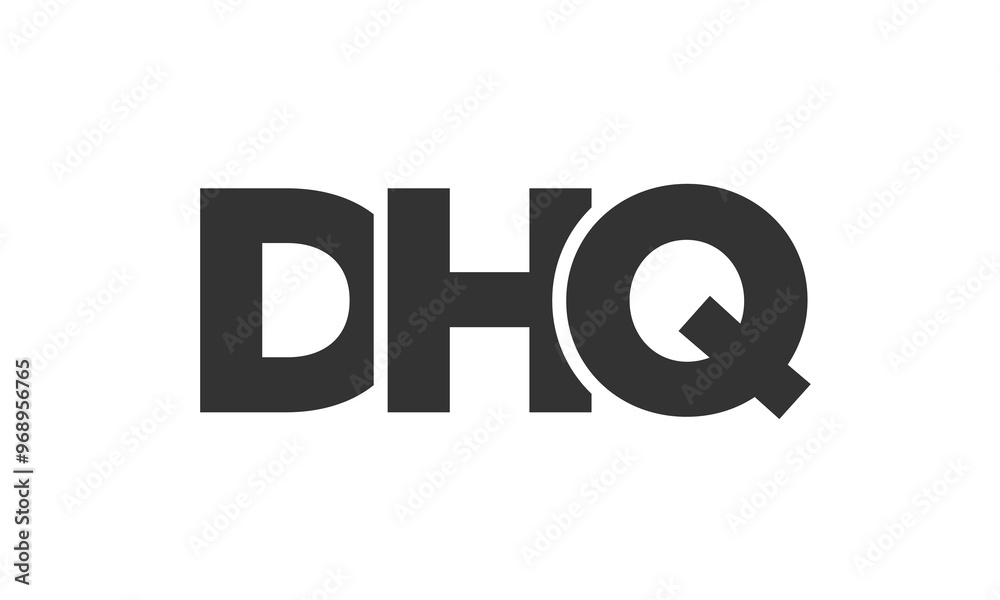 Fototapete DHQ logo design template with strong and modern bold text. Initial based vector logotype featuring simple and minimal typography. Trendy company identity.
