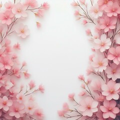 Obraz premium White background with small flowers arranged as a delicate border.