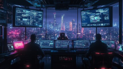 Cyber Security Control Room.