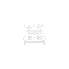 Naklejka premium Editable Stroke Vector Icon Set of Buildings