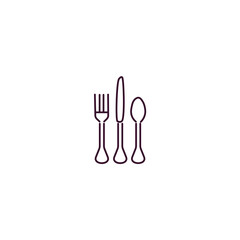 eating utensils outline icon. Linear vector from hotel concept. Thin line eating utensils icon isolated on white background