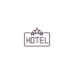 hotel signal outline icon. Linear vector from hotel concept. Thin line hotel signal icon isolated on white background