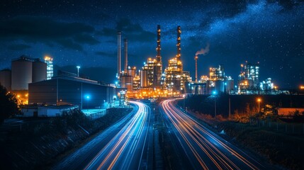 Fototapeta premium Night Factory Lights.