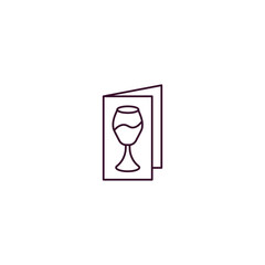 wine menu outline icon. Linear vector from hotel concept. Thin line wine menu icon isolated on white background