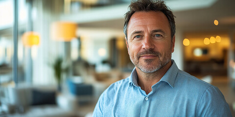 Obraz premium Portrait of a successful businessman standing and looking at the camera