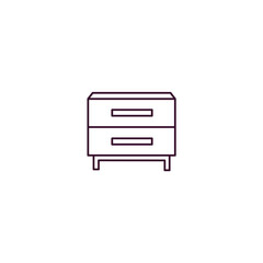 nightstand outline icon. Linear vector from hotel concept. Thin line nightstand icon isolated on white background