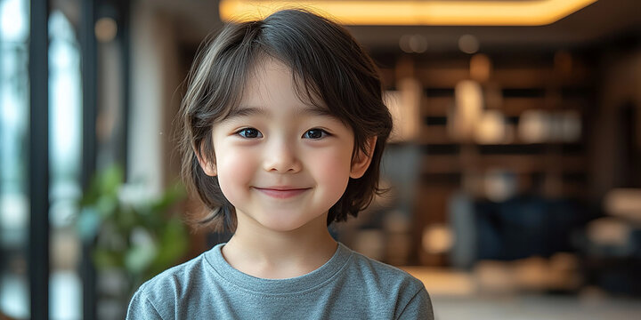 Portrait of an asian child looking at the camera