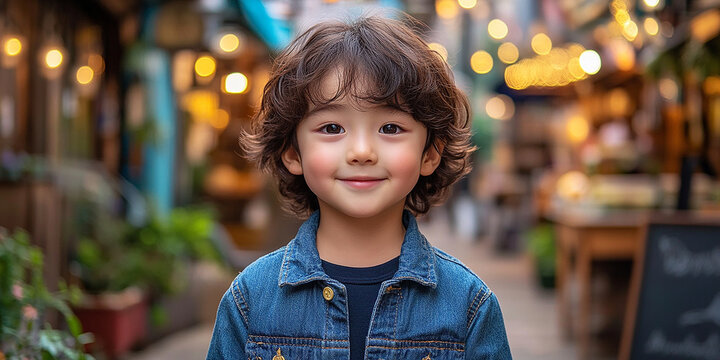 Portrait of an asian child looking at the camera