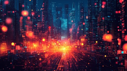 Obraz premium Cyberpunk Cityscape.