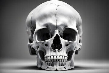human skull isolated on black