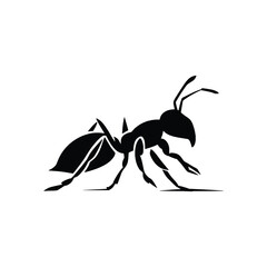 Ant Silhouette Vector Black and White