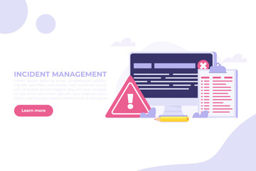 It incident report isometric concept. Vector illustration.