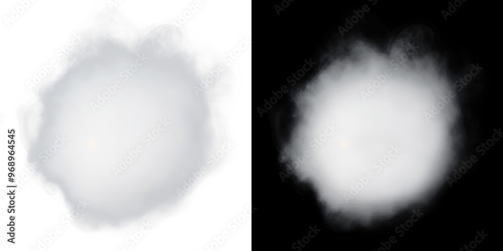 Wall mural PNG Realistic smoke cloud overlay