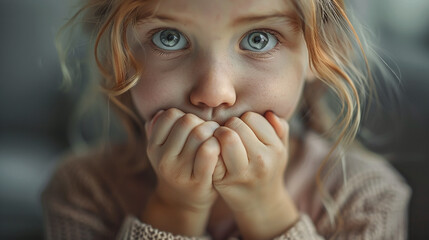 child closing his mouth with hands, speech problems, stammering, mumbling.  Childhood trauma, traumatic experience. Psychological assistance, children rescue. Silent cry for help. 